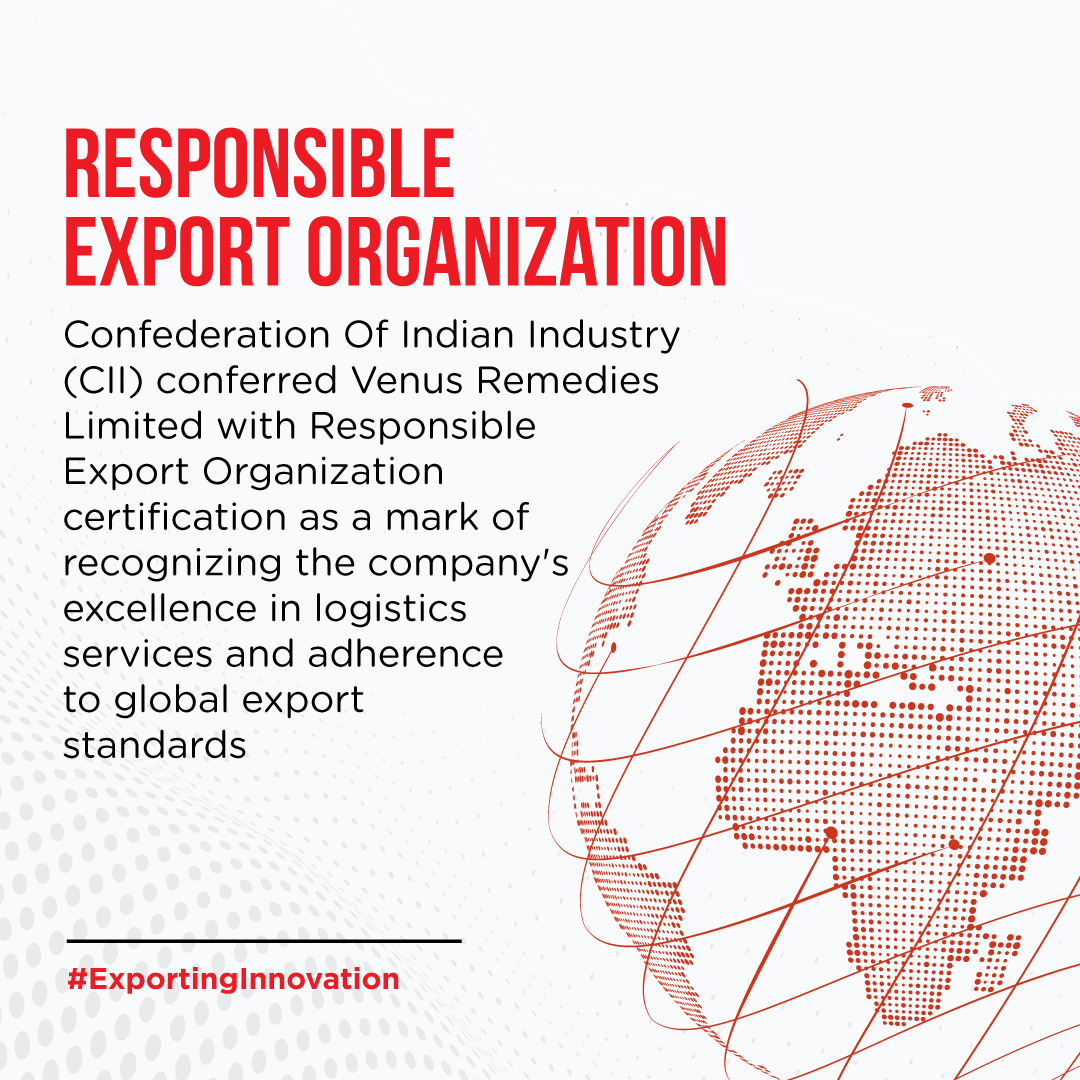 Venus certified as a "Responsible Export Organization" by the CII