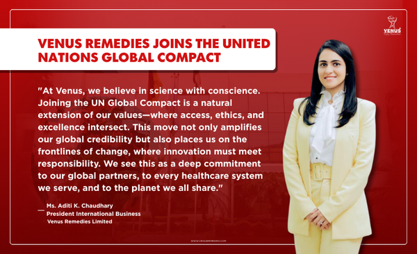 Venus Remedies Joins United Nations Global Compact